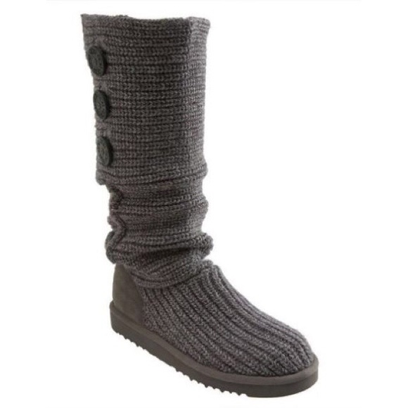 UGG Shoes - UGG | Cardy button gray tall knit boots 7